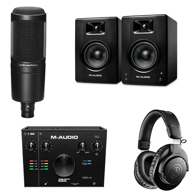 Combo phòng thu Micro Audio Technica AT2020 và Soundcard Maudio Air 192x4