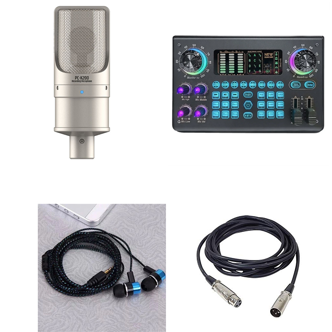 Combo Livestream Micro Takstar PC K200 và soundcard C100
