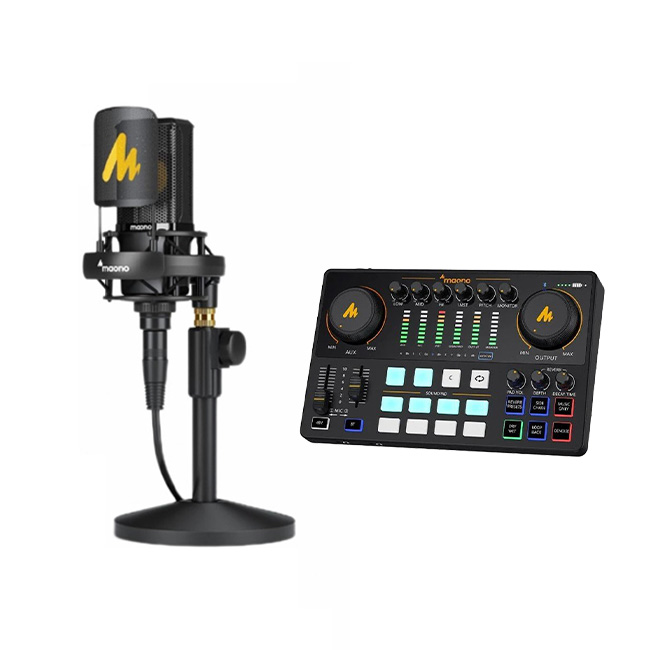 Combo Livestream Micro Maono PM500T và Soundcard AME2 kèm phụ kiện