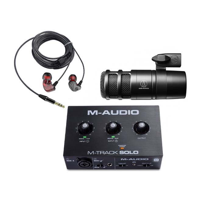 Combo Podcast Audio Technica AT2040 và Soundcard MAudio MTrack Solo
