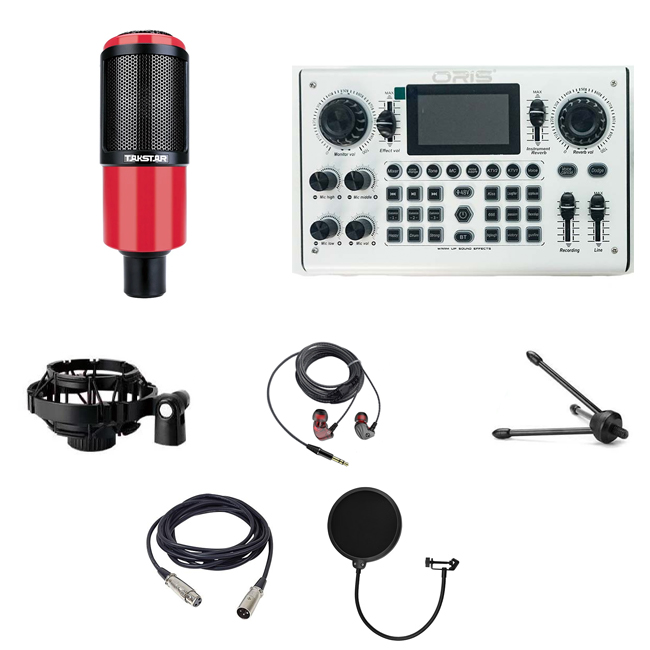 Combo Livestream Micro Takstar PC K320 và soundcard C100 pro