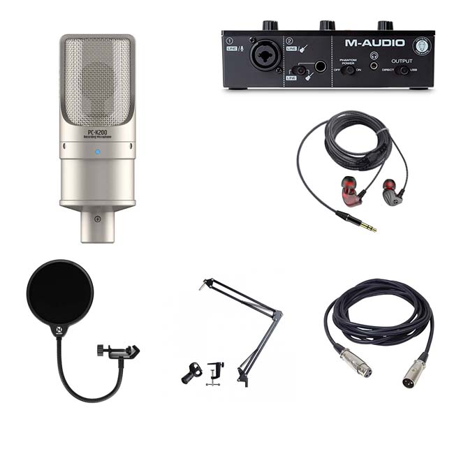 Combo Micro Takstar PC-K200 gen 2 và Soundcard M track solo