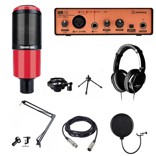 Combo Micro Takstar K320 và Steinberg UR12, tai nghe Takstar HD2000 và phụ kiện