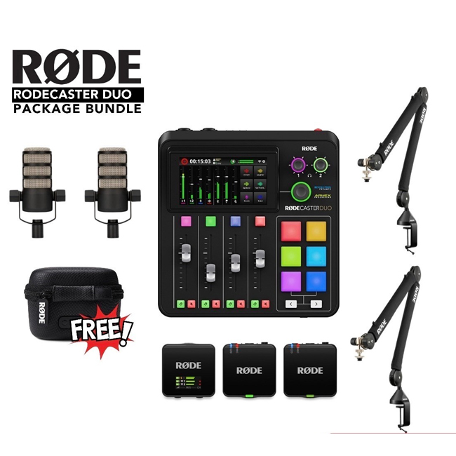 Combo thu âm podcast Rode RodeCaster Duo Package Bundle