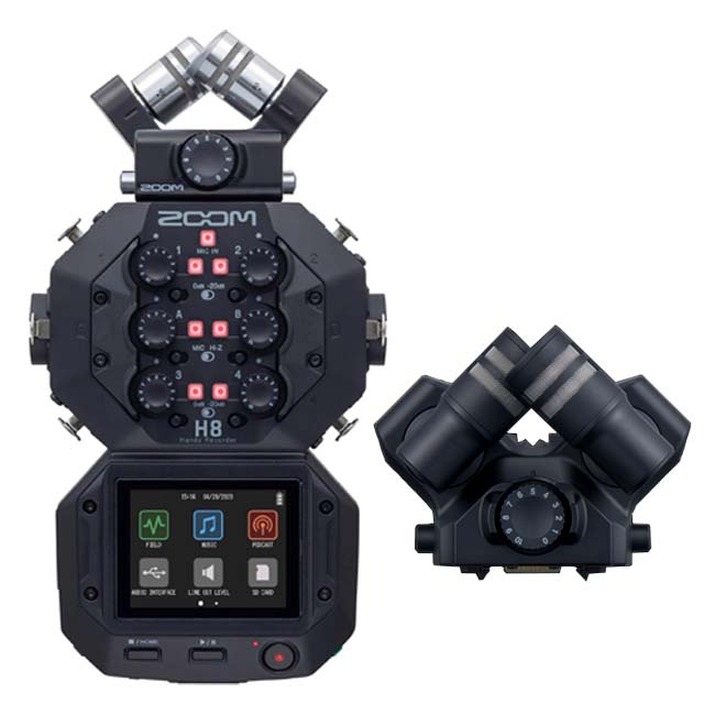 Combo máy ghi âm Zoom H8 và cặp micro condenser Zoom XAH-8