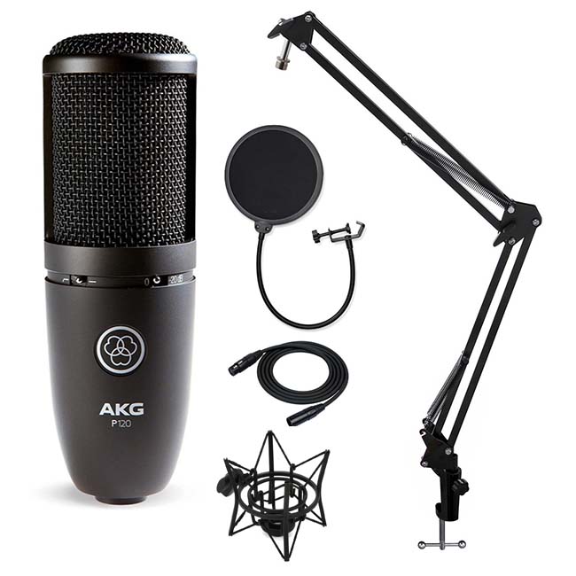 Combo Micro Thu Âm AKG P120 kèm phụ kiện