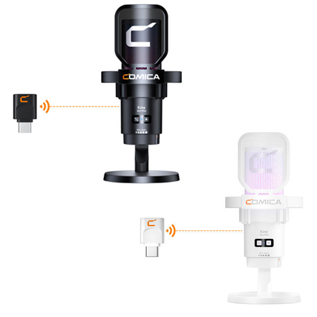 Microphone Comica EJoy Uni Pro RGB Cardioid Condenser Wireless USB (bản để bàn)