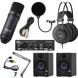 Combo thu âm nhạc và podcast dành cho cá nhân micro TM80, soundcard UR12, Tai nghe K52, Loa Eris 3.5 Gen 2 kèm phụ kiện