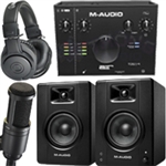 Combo phòng thu M-Audio BX4 D3, Air 192x4, Audio Technica ATH-M20x, AT2020 tặng kèm phụ kiện đầy đủ