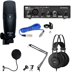 Combo thu âm Presonus M7 và Soundcard Steinberg UR12, tai nghe AKG K52 đầy đủ phụ kiện