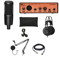 Combo micro Audio Technica AT2020 và soundcard Steinberg UR12, tai nghe AKG K52 đầy đủ phụ kiện