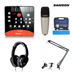 Combo Micro Thu Âm Samson C01 và Soundcard Livestream Upod Pro kèm phụ kiện