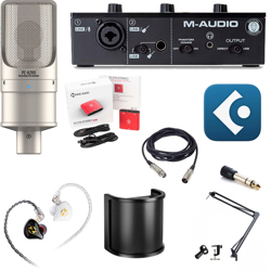 Combo thu âm và hát livestream Takstar K200, soundcard M Audio M Track Solo, phần mềm Cubase Auto-Tune