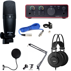 Combo thu âm Presonus M7 và Soundcard Focusrite Solo gen 4, tai nghe AKG K52