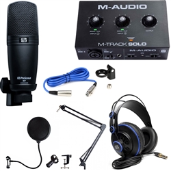 Combo thu âm Presonus M7 và soundcard Maudio Mtrack Solo, Tai nghe Presonus HD7 đầy đủ phụ kiện