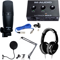 Combo thu âm Presonus M7, soundcard Maudio Mtrack Solo, tai nghe Takstar HD2000 đầy đủ phụ kiện
