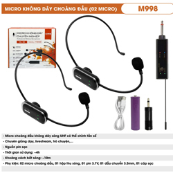 Micro Không Dây Choàng Đầu Oris M-998 2 Mic
