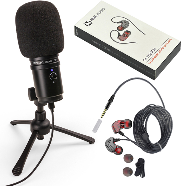 micro-thu-am-usb-zoom-zum-2-mic-for-podcasting-and-streaming-thong-audio-zum2-2usb-1-tai-nghe-in-ear-nmc-qkz60-thong-audio